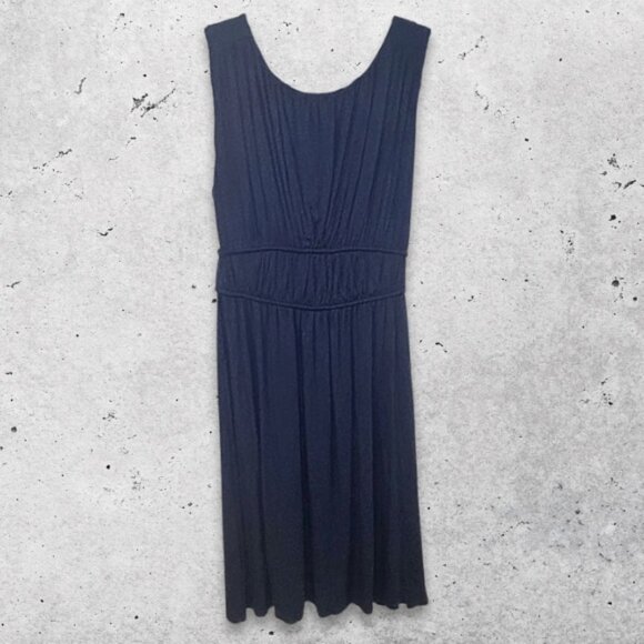 Michael Stars Dress Sleeveless Pleated Design Breathable Fabric Navy Blue W OS - Picture 2 of 8